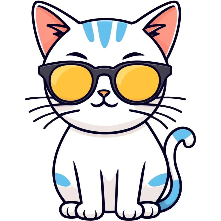 Cat with sunglasses emoji