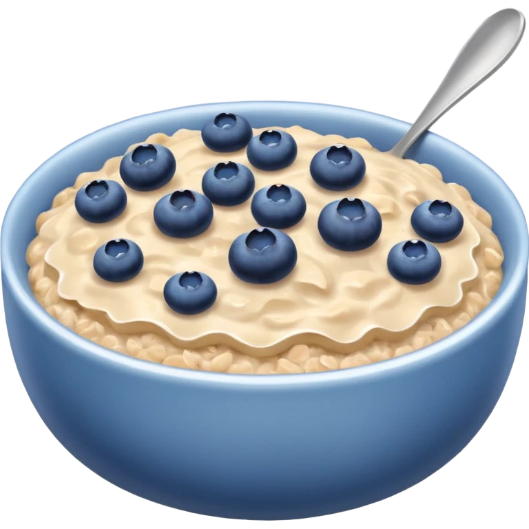 Oatmeal with blueberries on top emoji