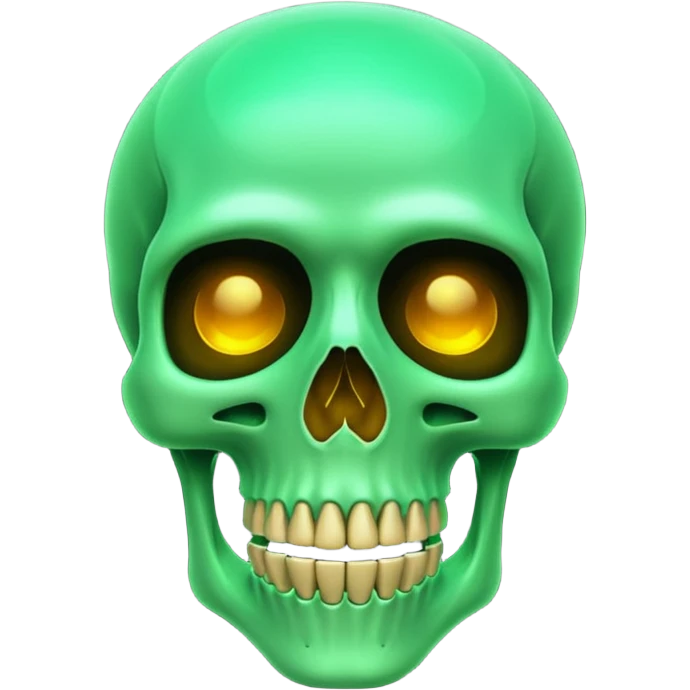 A green skeleton  emoji