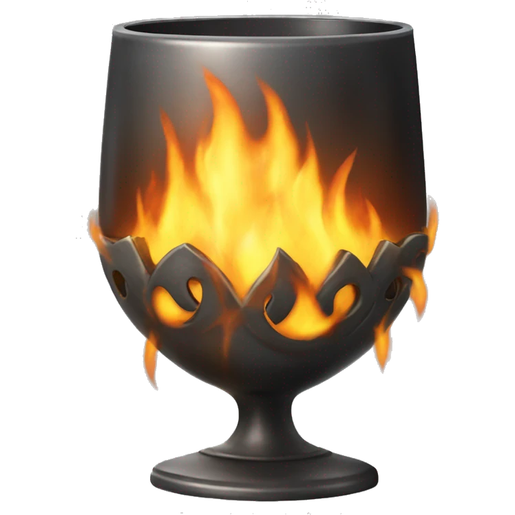 goblet of fire with flames coming out the top not see through emoji