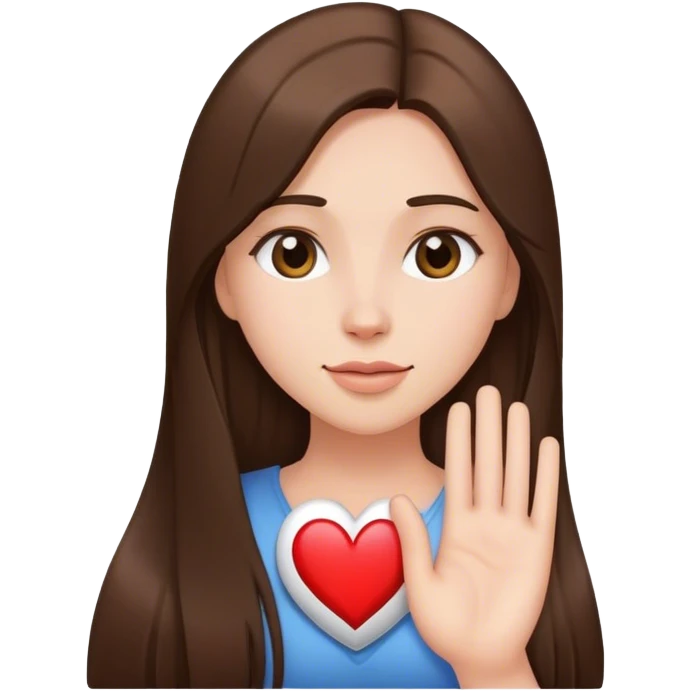Glamour victoria’s secret model with long brunette straight hair sending heart emoji
