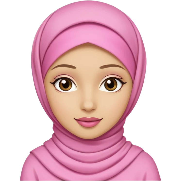 hijabi muslim girl with pink and coquette outfit emoji