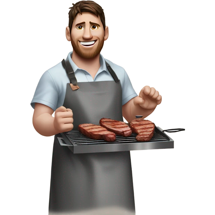 Messi cooking bbq emoji