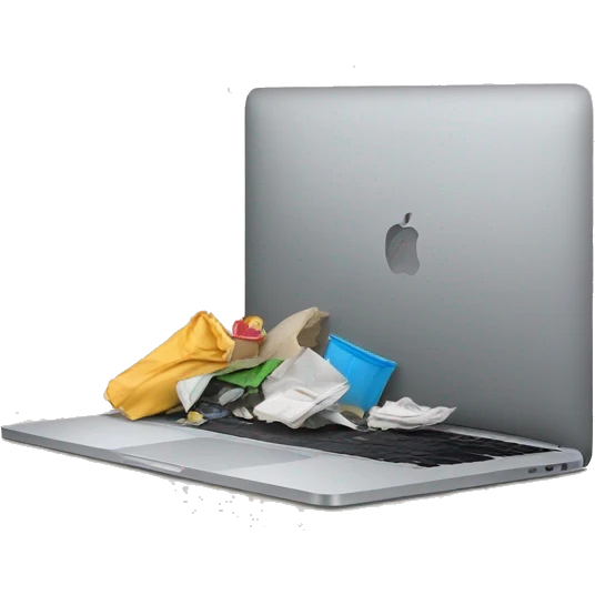 macbook with trash on desktop emoji