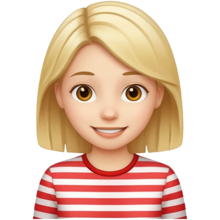 Happy girl in striped shirt emoji