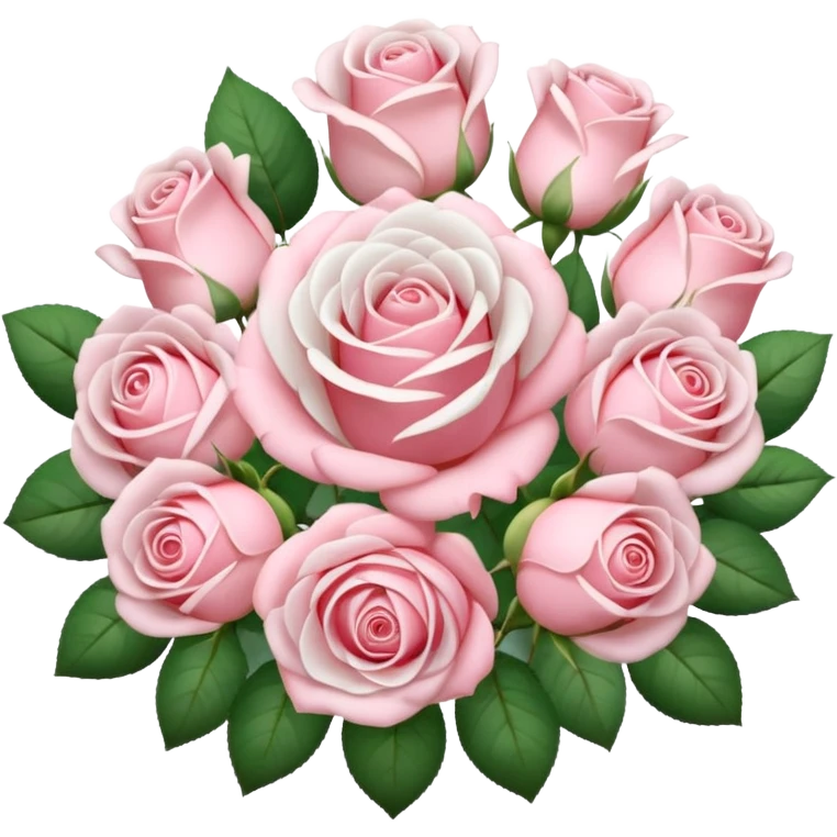 light pink and white dozen of roses emoji