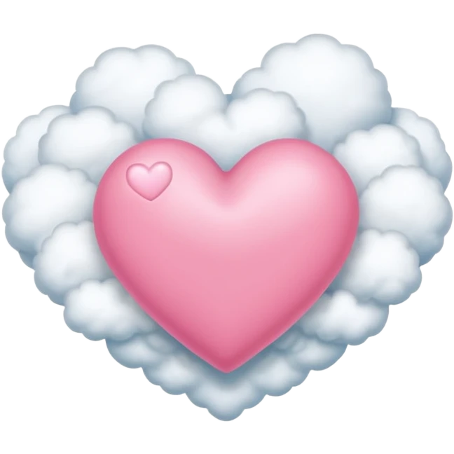 pink heart + cloud emoji