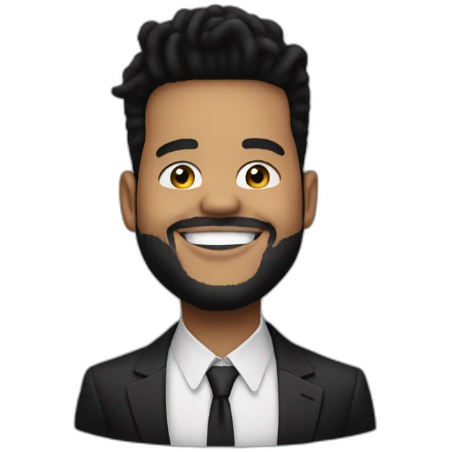 The Weeknd smiling with class emoji