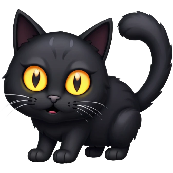 scary cat with arched back and glowing eyes emoji