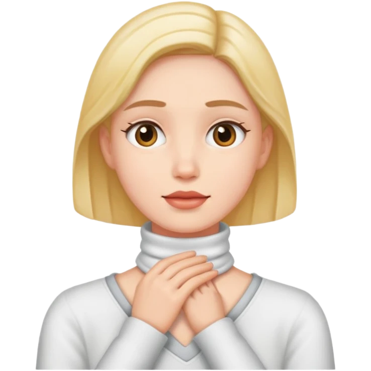Person with hand over neck emoji