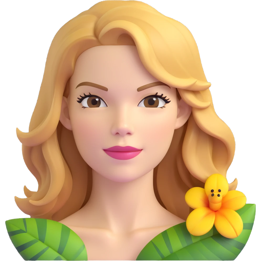 Michelle Monaghan with honey blonde hair on tropical holiday emoji