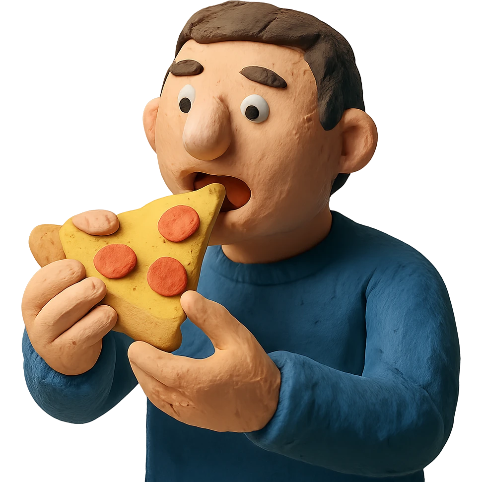 man eating pizza emoji