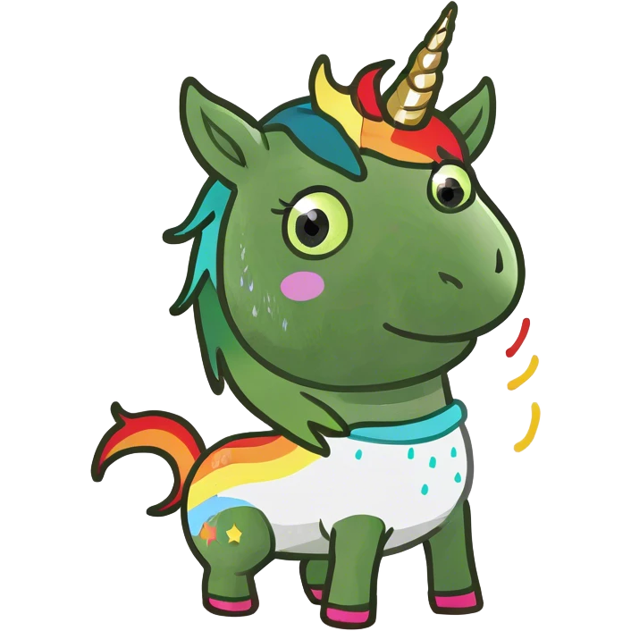Unicorn is pooping emoji