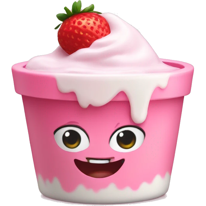 Pink strawberry yogurt  emoji