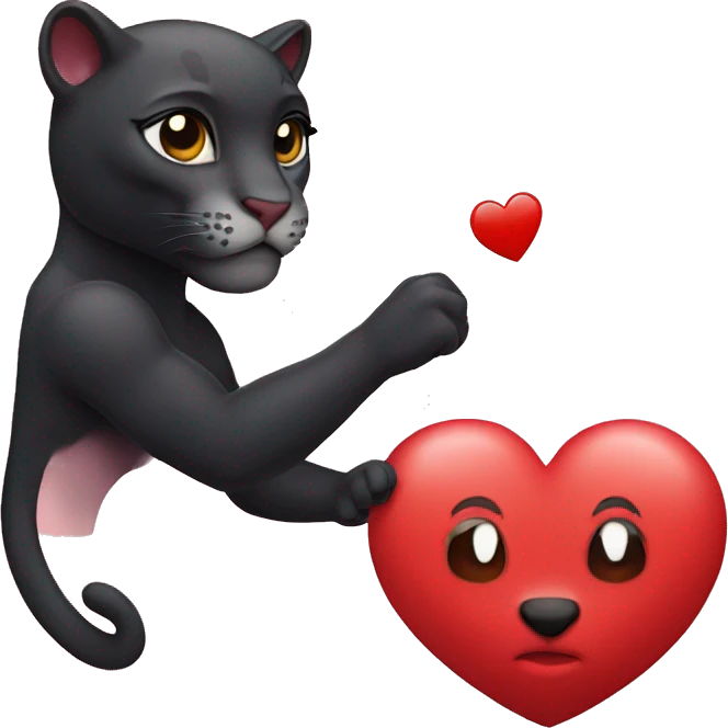 Heart with a panther emoji