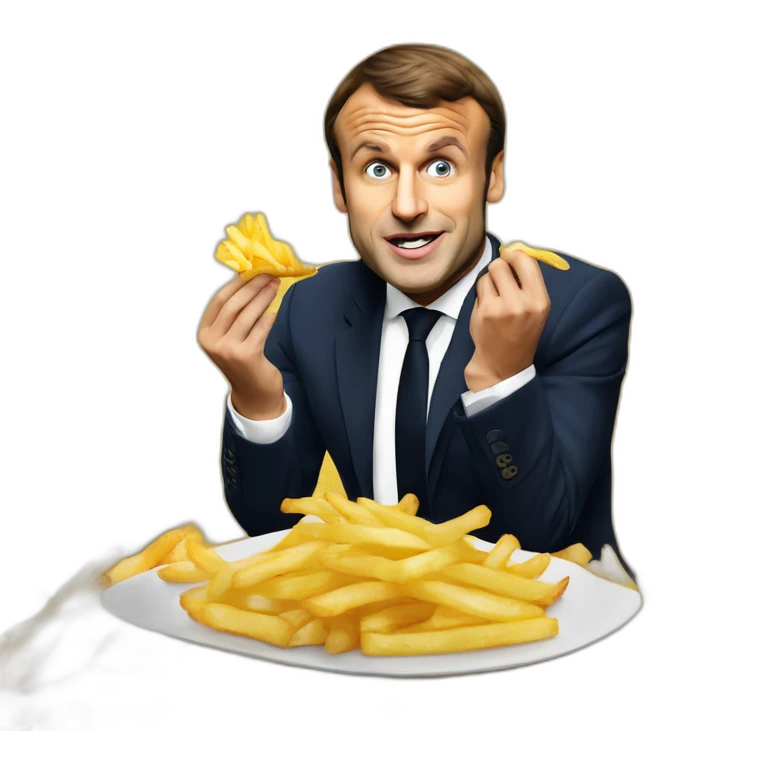 emmanuel macron qui mange des frites emoji