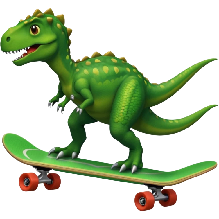 Dinosaur on a skateboard emoji