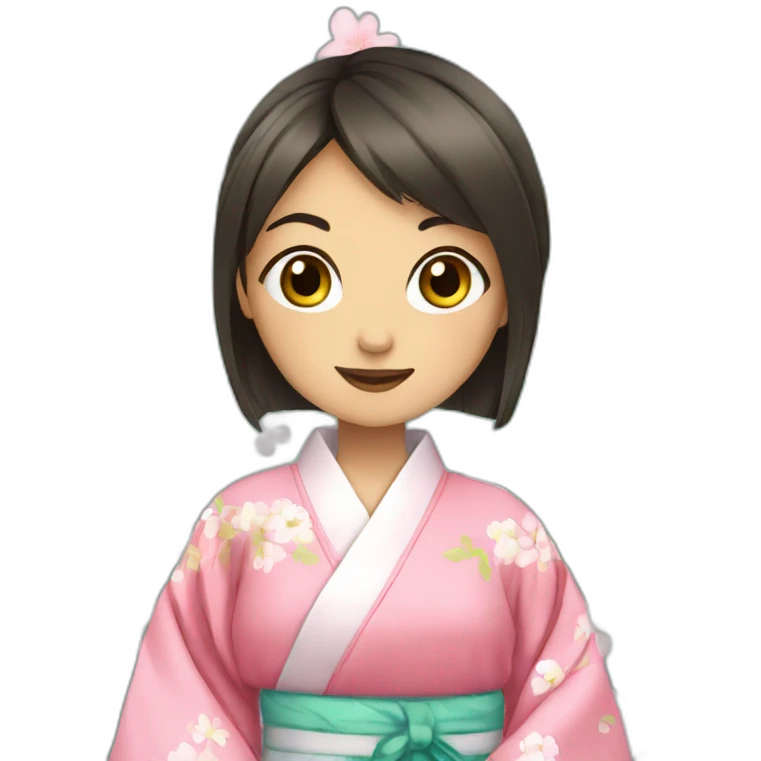 Cure aniime girl in a kimono emoji