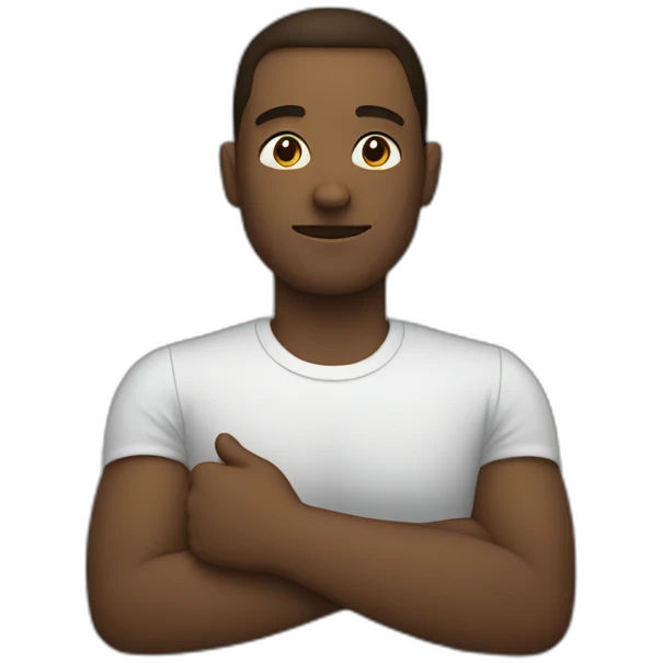 Person with hand on the chest patriotically emoji