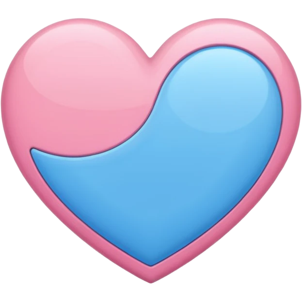 half pink half blue heart emoji