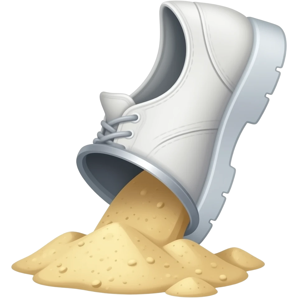 dumping sand out of a shoe emoji