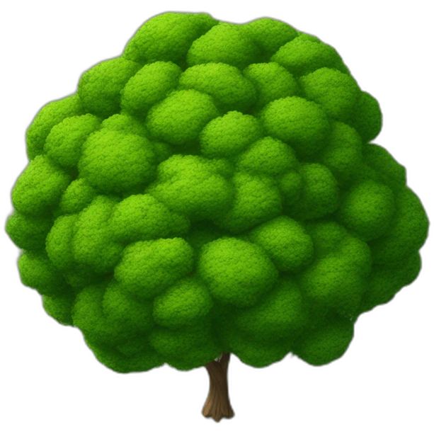 Tree as seen from the sky, looked down from the top, simplified and photorrealistic emoji