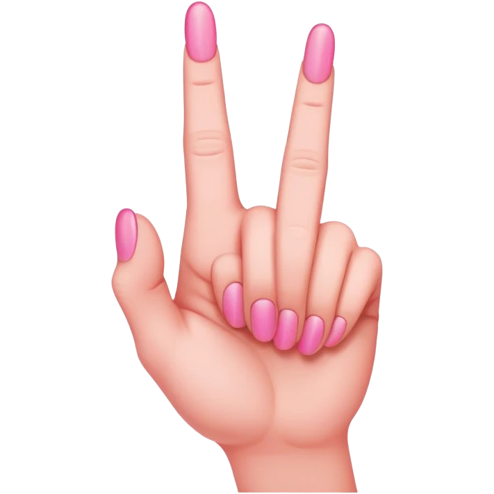 Pink middle finger emoji