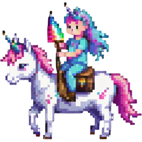 simple cute unicorn riding a donkey emoji