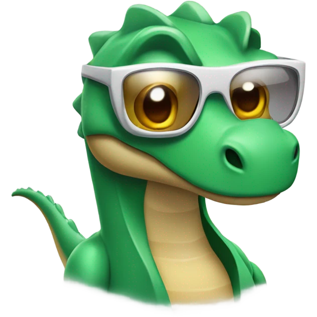 Un dinosaurio con gafas trabajando  emoji