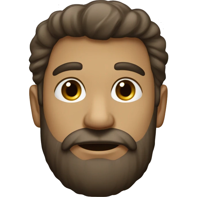 Homem, com barba rala, cabelo liso, grandes lábios e pardo emoji
