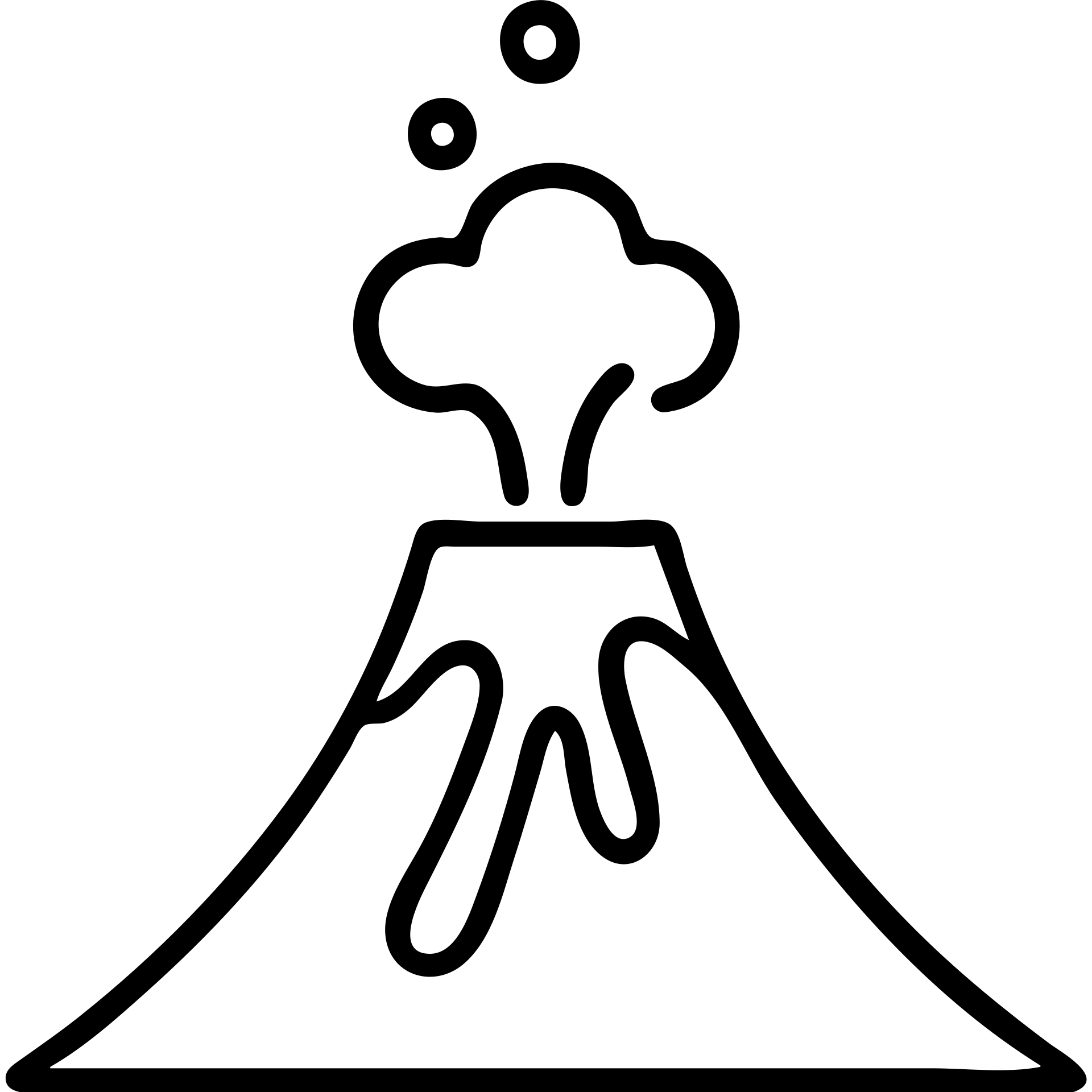 volcano icon, stylized with a small eruption, minimalistic emoji