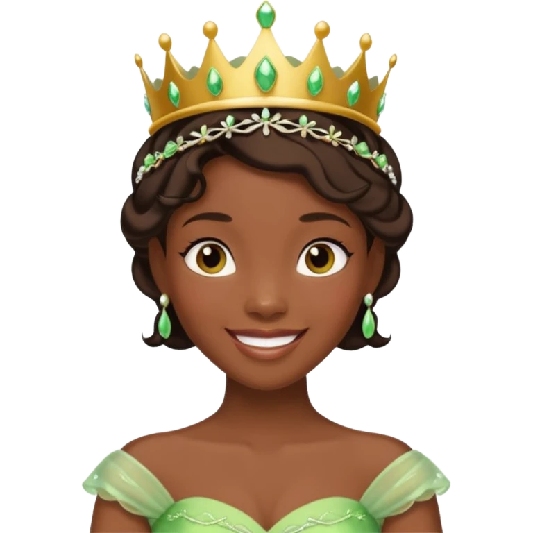 tạo cho tôi emoji công chúa tianna mặt thon da đen xinh và gần giống trong phim nhất emoji