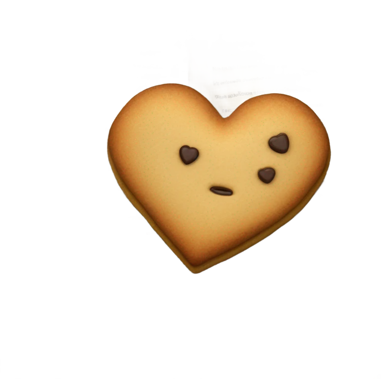 Cookie heart with book emoji