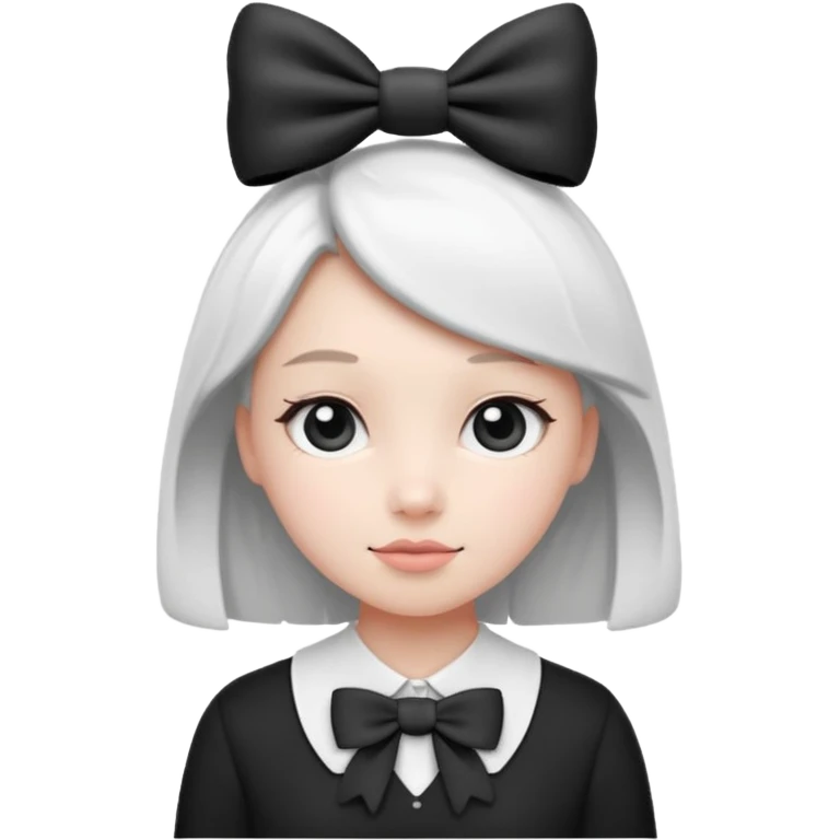 monochrome cute bow emoji