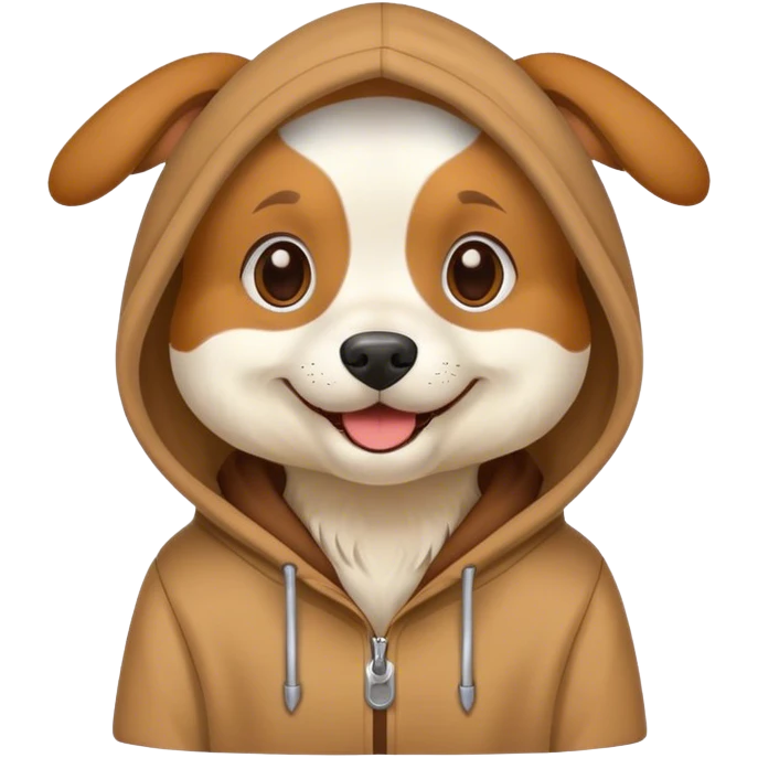 A dog wearing a hoodie  emoji