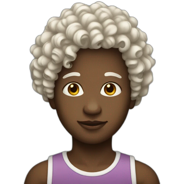 He was born with white skin and curly hair emoji