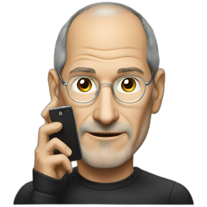 steve jobs using an smartphone emoji