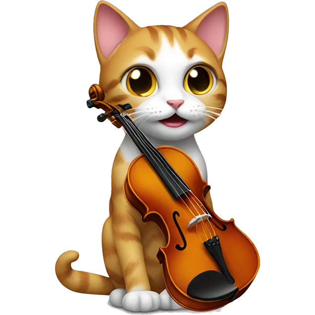 Cat with a violin emoji