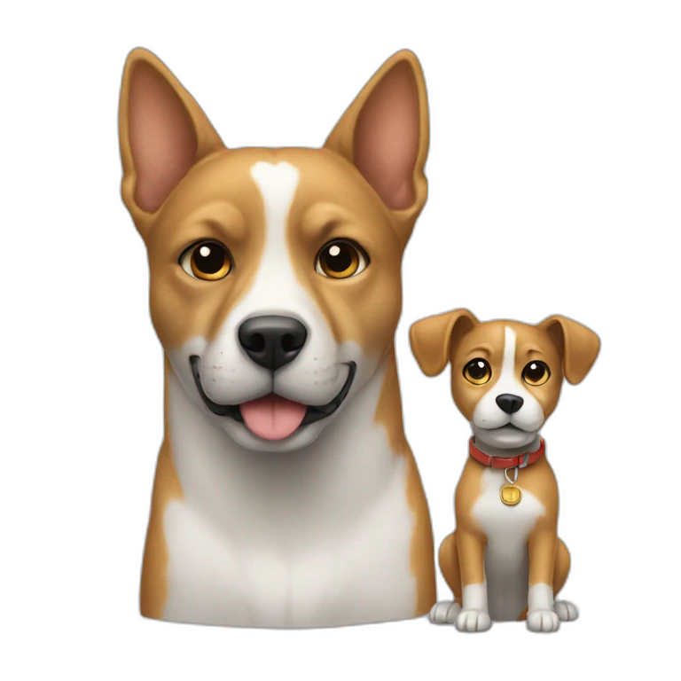 un chat avec un chien emoji
