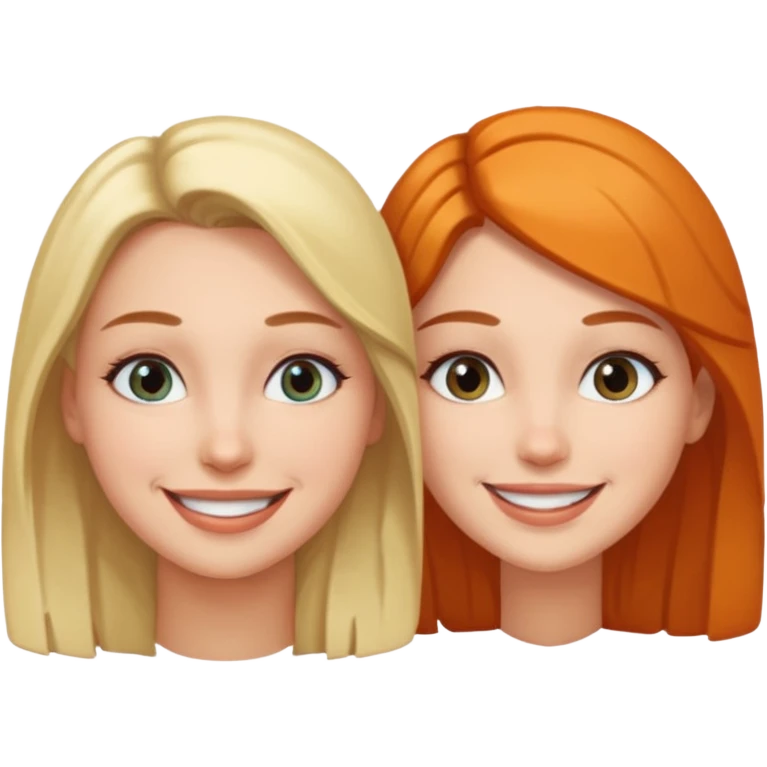 conversation between 2 women, only faces emoji