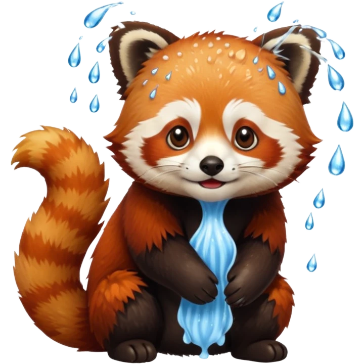 red panda shower emoji