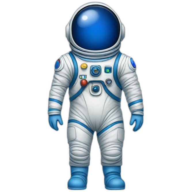 line drawing blue spaceman body emoji