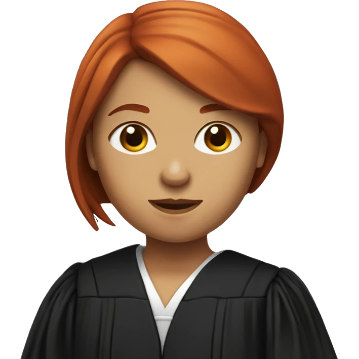 Medium lenght straight red-head girl judge  emoji