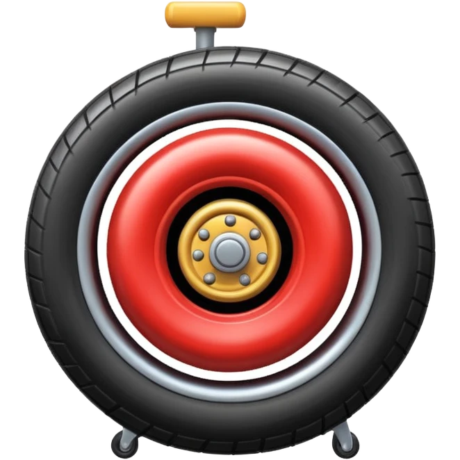 he aircraft's landing gear is one inflated, plump wheel with a strut, black in color, cartoon-style emoji