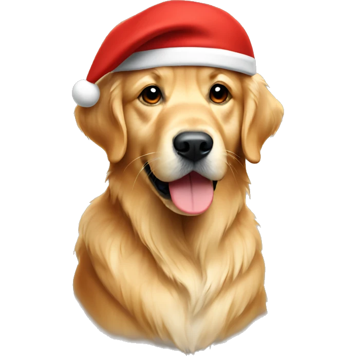 Golden retriever in red cap emoji
