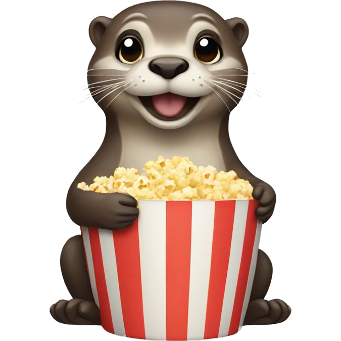 An otter holding popcorn emoji