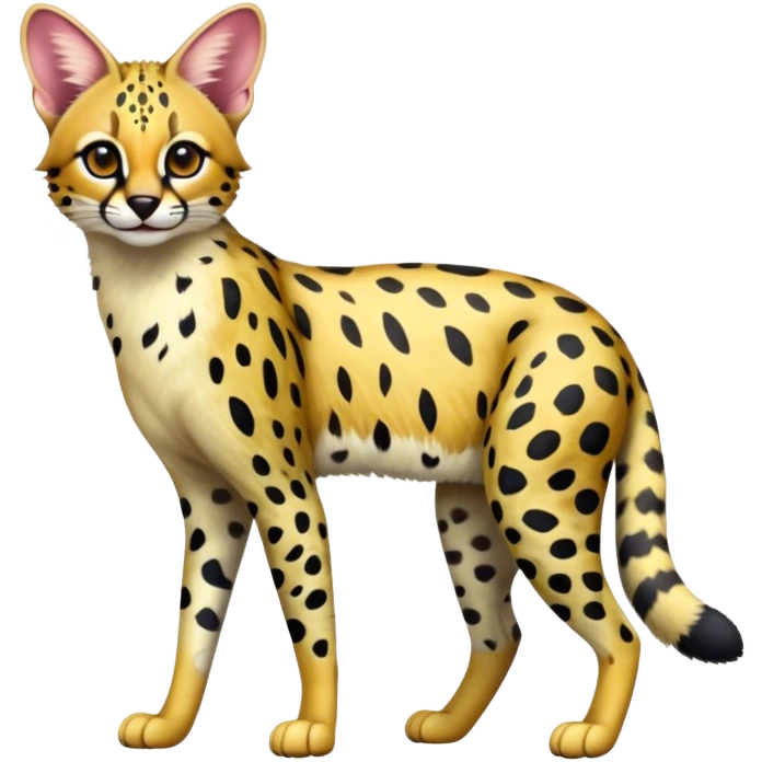 Colorful Serval-Genet-Ocelot-hybrid, full body emoji