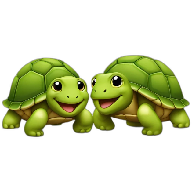 Deux tortue petite et grande emoji