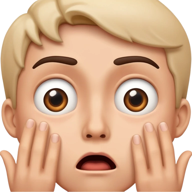 Scared with a shocked look emoji