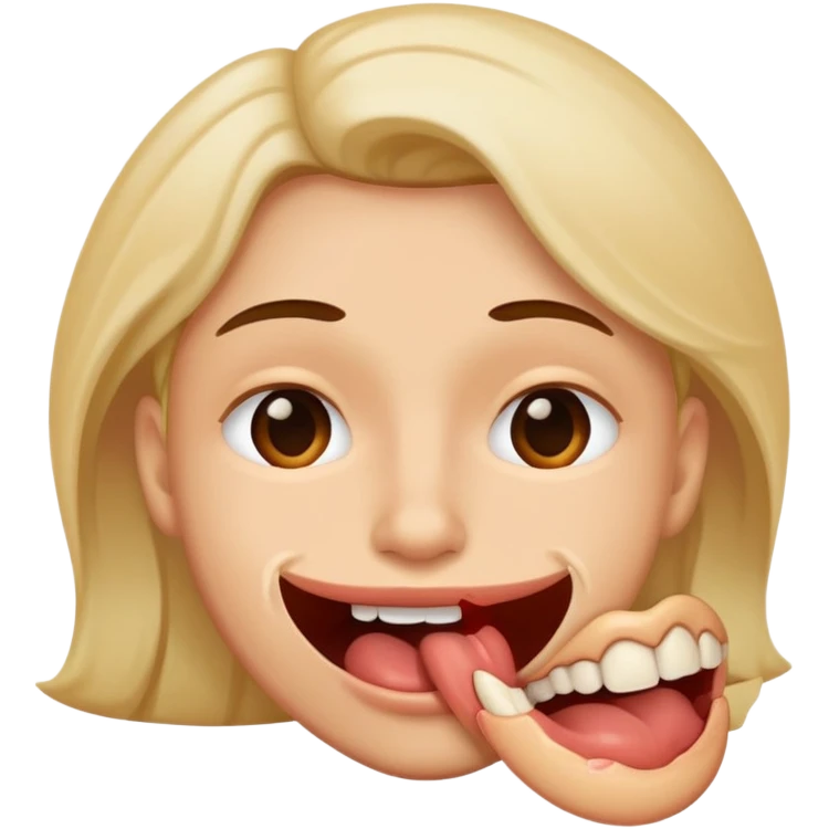 Lip biting  emoji